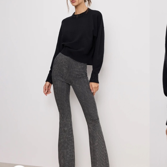 Good American CRYSTAL PULL-ON FLARE LEGGINGS - Picture 5 of 7